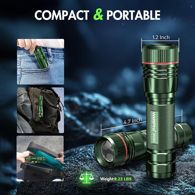 WdtPro Rechargeable Flashlights High Lumens, 1 Pack 10H Long Lasting Super - Image 5