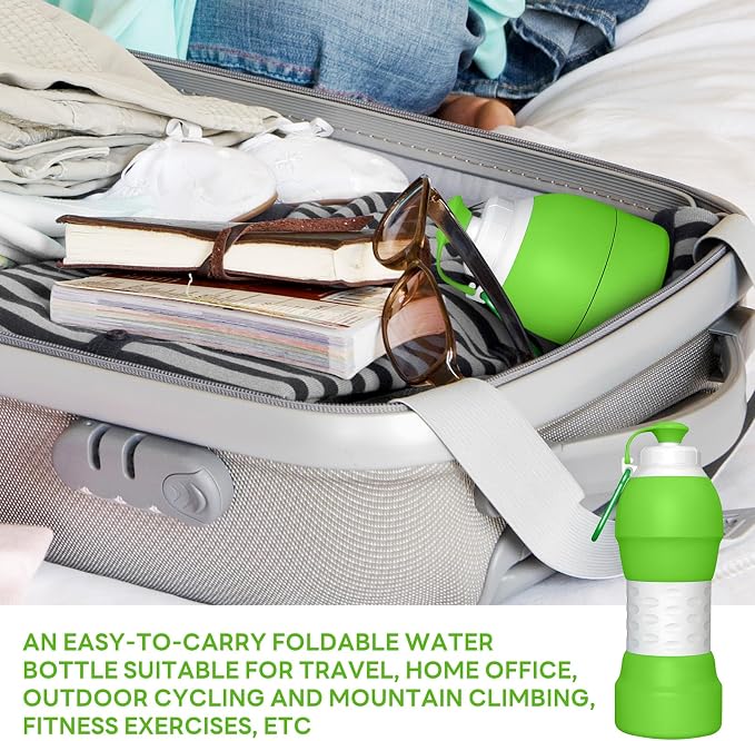 Collapsible Lightweight 20oz Water Bottle, Food-Grade Silicone BPA Free - Image 8