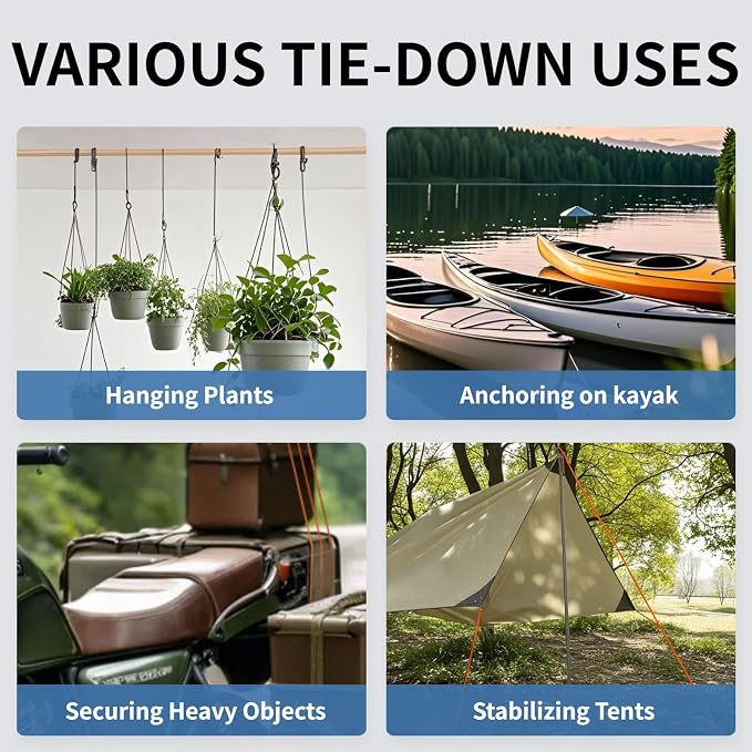 Longer 15ft Ratchet Straps Ropes Tie Down Rope Strap Small Mini Reflctive - Image 2