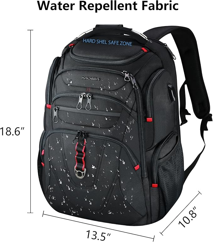 KROSER TSA Friendly Travel Laptop Backpack 17.3 inch XL Computer Backpack - Image 2