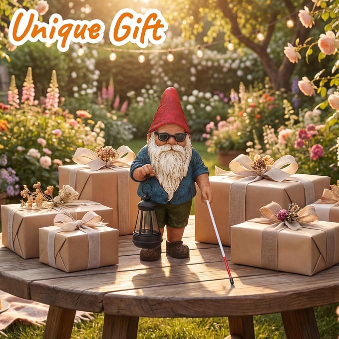 Garden Gnome Outdoor Statue -10.2 inches Outdoor Decor - Image 8
