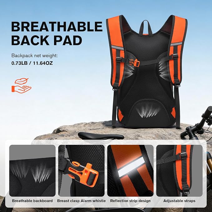 Ultra-Light Soft Daypack 15L/20L, Cushioned Breathable Back Panel Backpack - Image 3