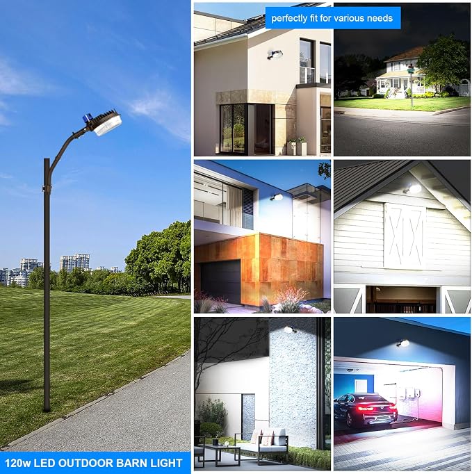 ledmo 120W LED Barn Light Dusk to Dawn Outdoor Lighting 18000lm 5000K LED - Image 8