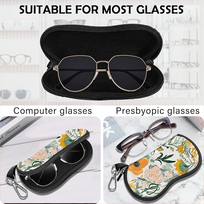 Glasses Case Sunglasses Eyeglass Soft Case Zipper Light Neoprene Pouch - Image 3