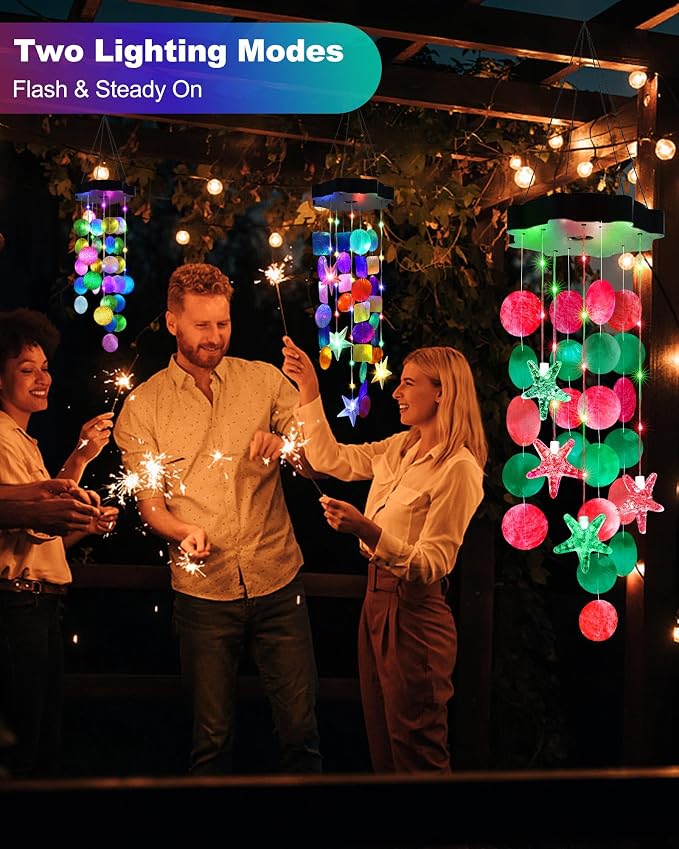 Toodour Solar Decorative Lights Outdoor, Solar Wind Chimes Outside Decorative - Image 2