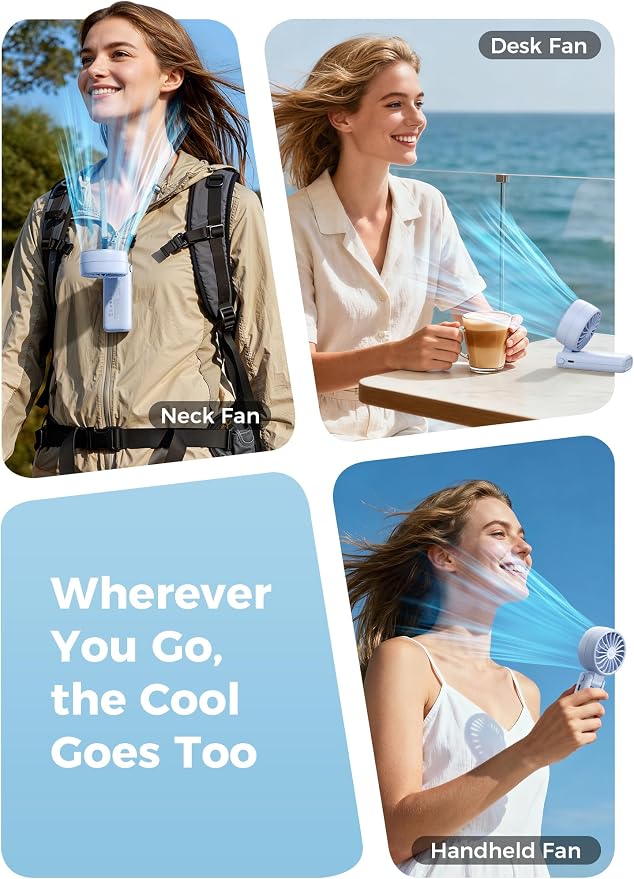 Aecooly Mighty Portable Handheld Fan | 20H Max Cooling Time | 3 Flexible Modes - Image 5
