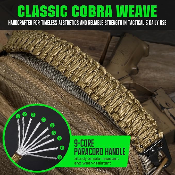 Tactical Paracord Handle，9-core Weaving Paracord Strap - Image 4