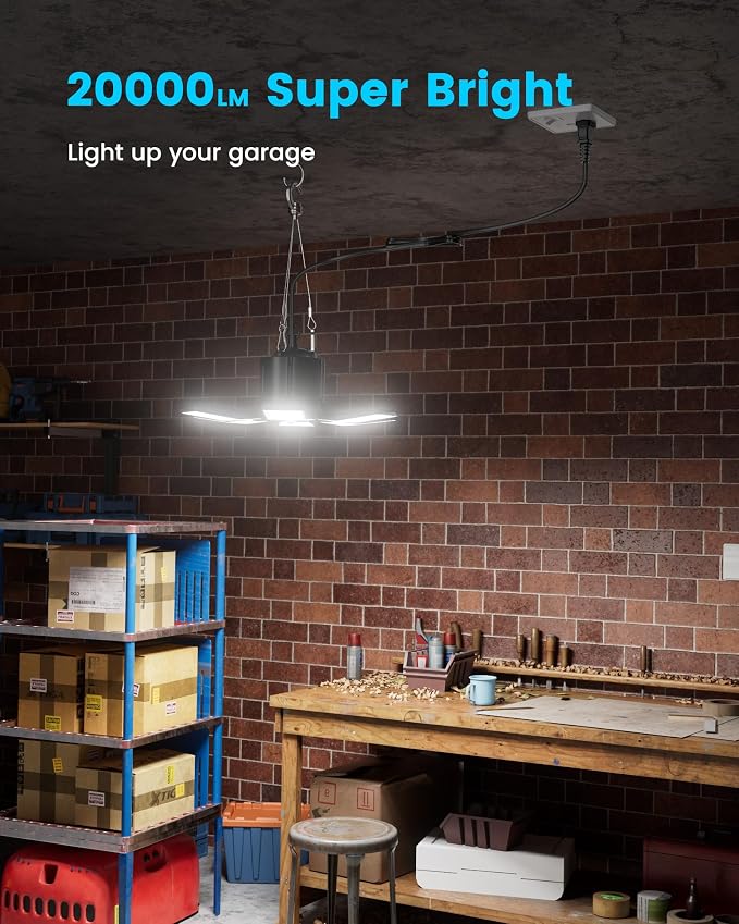 Plug-in Motion Sensor Garage Light 20000LM, Linkable Garage Ceiling Light LED - Image 6