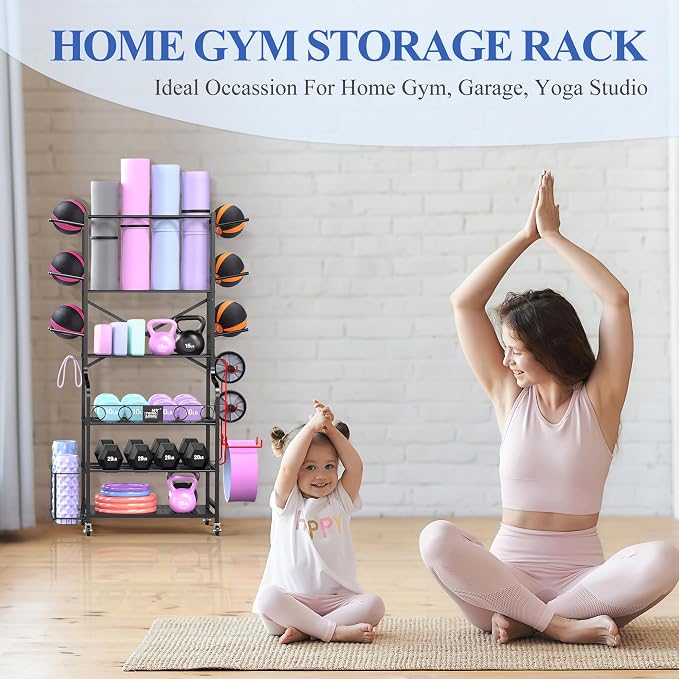 Mythinglogic Yoga Mat Storage Racks, Home Gym Storage Rack - Image 7