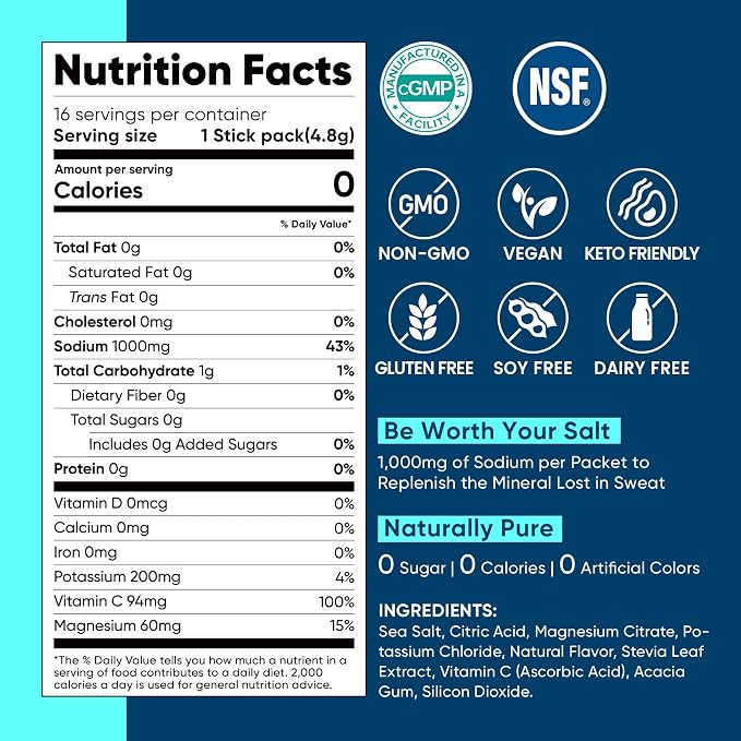 Venture Pal High Sodium Sugar-Free Electrolyte Powder Packets - Image 8