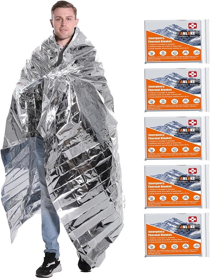 ANLOKE Emergency Blankets Mylar Thermal Blanket- of Gigantic Space Blanket 82 * by ANLOKE