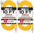 IRON FORGE CABLE 2 Pack of 10 Foot Outdoor Extension Cords by IronForgeCable