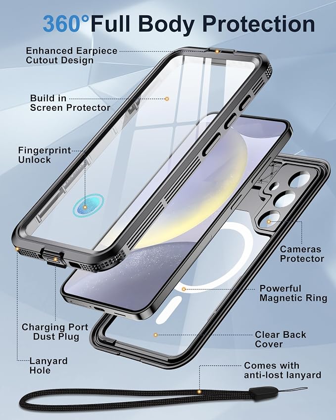 for Samsung Galaxy S24 Waterproof Case, Magnetic Heavy Duty Military Grade - Image 5