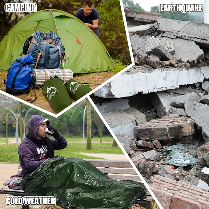 Oudain 2 Pcs XL Emergency Sleeping Bag 94.5" x 49.2" Waterproof Survival - Image 6