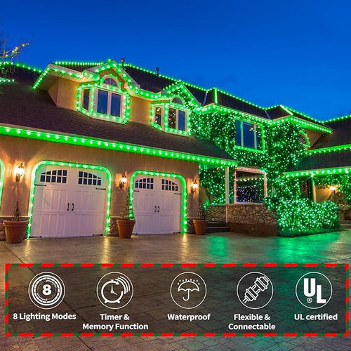 100ft LED Rope Lights Outdoor, 720 LED Connectable and Flexible Tube Lights - Image 2
