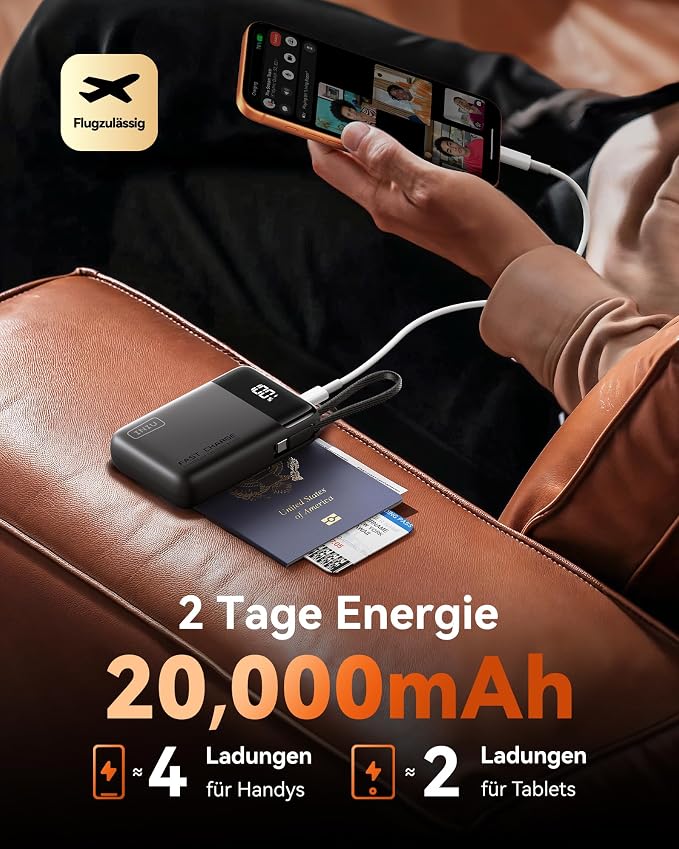 INIU 20000mAh Power Bank, Small Portable Charger, 45W PD Fast Charging Battery - Image 6