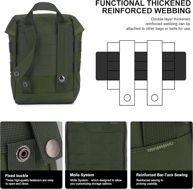 Mardingtop Molle Admin Pouch, EDC Pouch, Tactical Drawstring Pouch, Utility - Image 5
