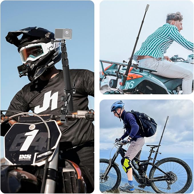 NEEWER Motorcycle Camera Mount Kit, Bicycle Handlebar Invisible Selfie Stick - Image 7