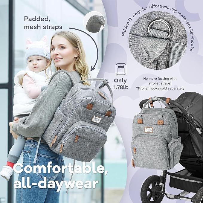RUVALINO Diaper Bag Backpack-Expandable Baby Bag - Image 7