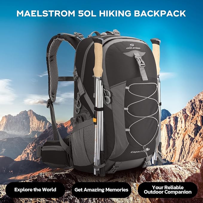 Maelstrom Hiking Backpack, Camping Backpack, 50L Waterproof Hiking Daypack - Image 8