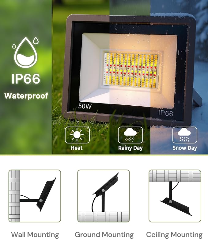 L LOHAS LED 50W Flood Light Outdoor, RGB Landscape Lighting - Image 6