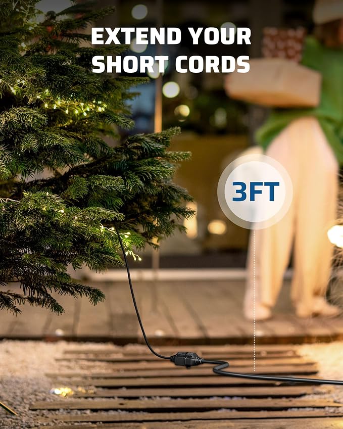 DEWENWILS 3Ft Outdoor Extension Cord, Short Extension Cord 16 AWG SJTW - Image 3