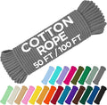TECEUM Cotton Rope 3/16” – 100 FT – Strong All-Purpose Braided Rope – Natural by TECEUM