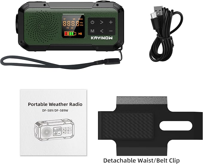 NOAA Weather Radio AM/FM, Portable 7400mWh/2000mAh Rechargeable Battery Operated - Image 9
