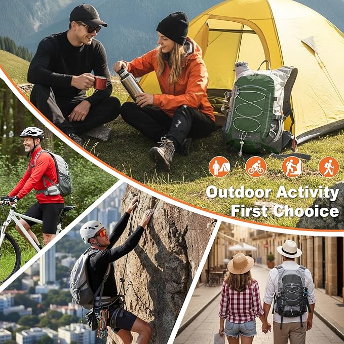 25L Hiking Backpack with Rain Cover Lightweight Hiking Daypack - Image 6