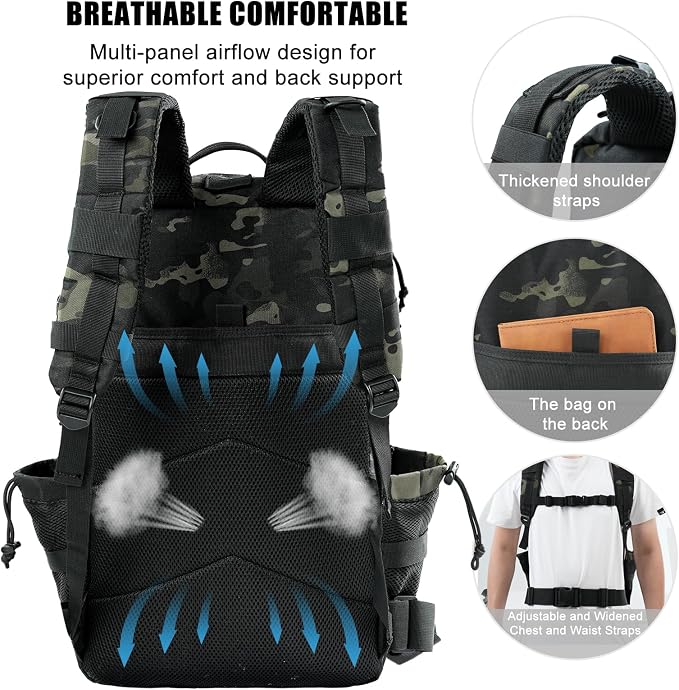 Military Tactical Backpack 50L Large Day Backpack - Image 4