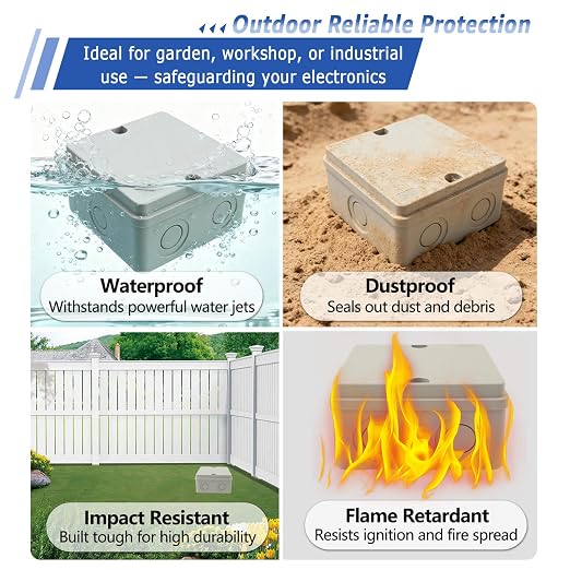 NineLeaf Junction Box, Waterproof Electrical Box IP66 Water Resistant Dustproof - Image 4