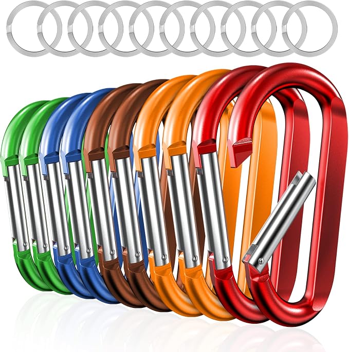sprookber 3" Carabiner Clip Keychain, D Ring Caribeaner Clip, Key Clip by Sprookber