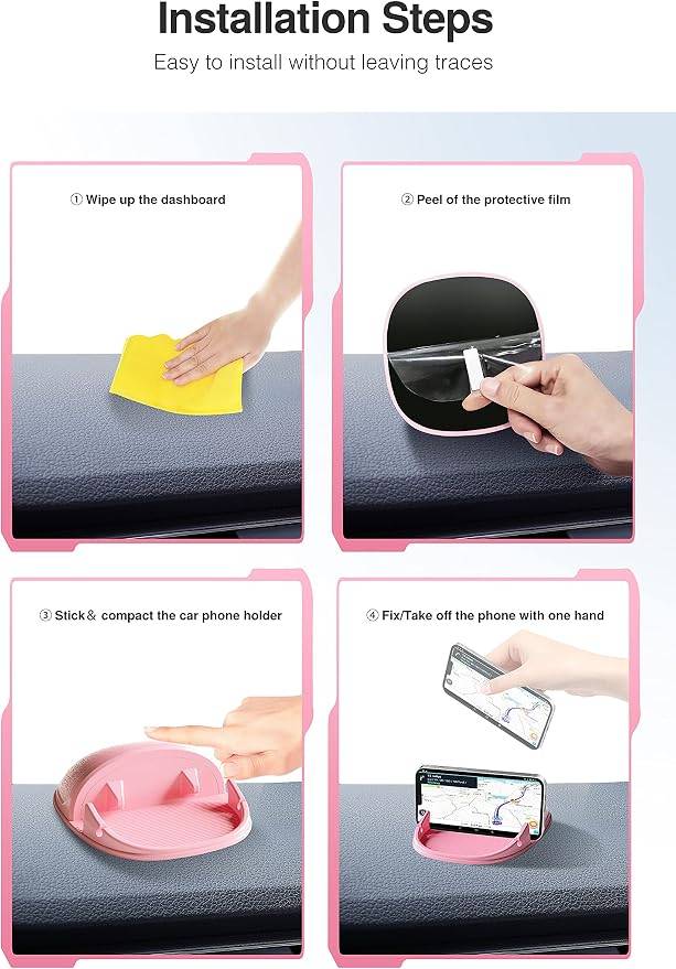 Loncaster Car Phone Holder, Car Phone Mount Silicone Car Pad Mat - Image 5