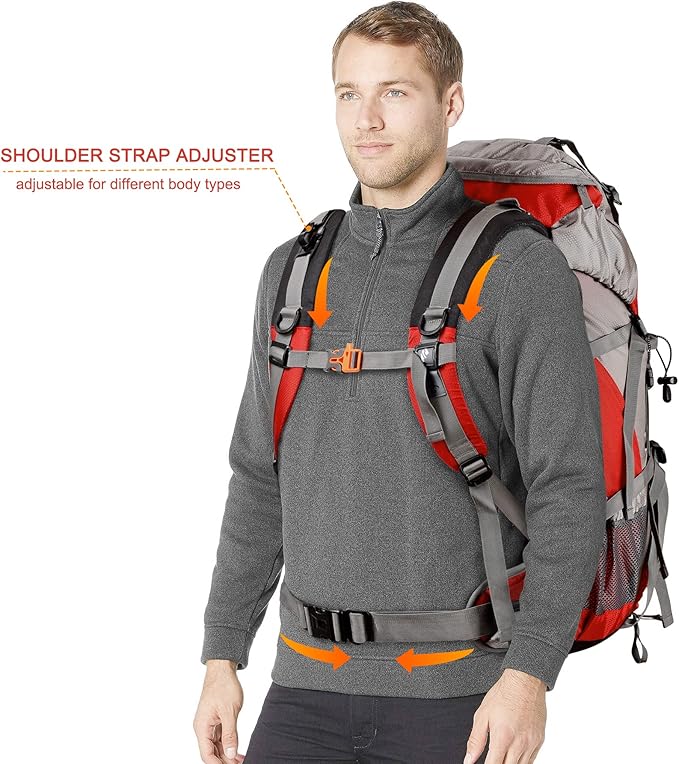 Loowoko 50L Hiking Backpack, Waterproof Camping Essentials Bag - Image 4