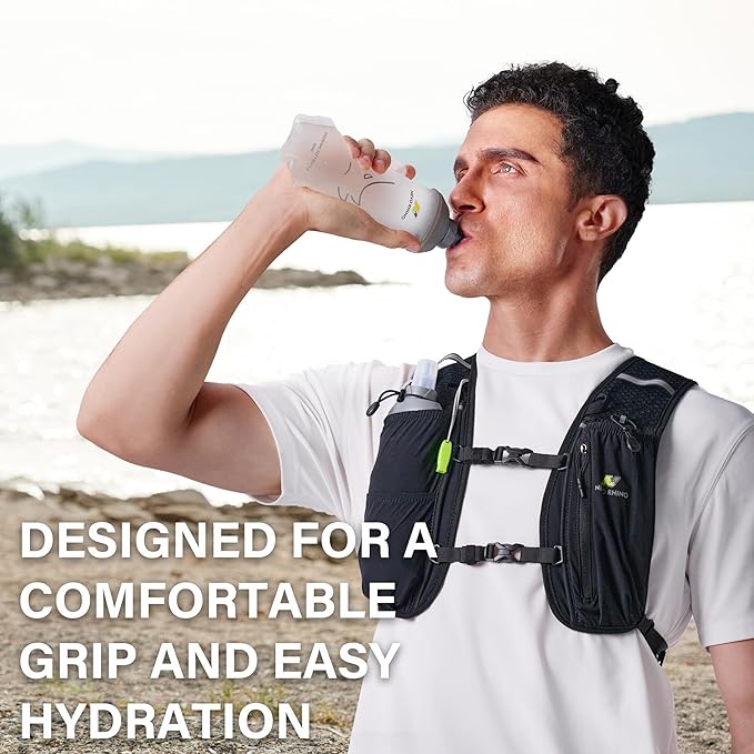 N NEVO RHINO 2PCS Soft Flask, 17oz/500ml TPU Running Water Bottle - Image 3