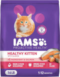 IAMS Proactive Health Healthy Kitten Dry Cat Food Salmon Recipe, 16 lb. Bag by IAMS