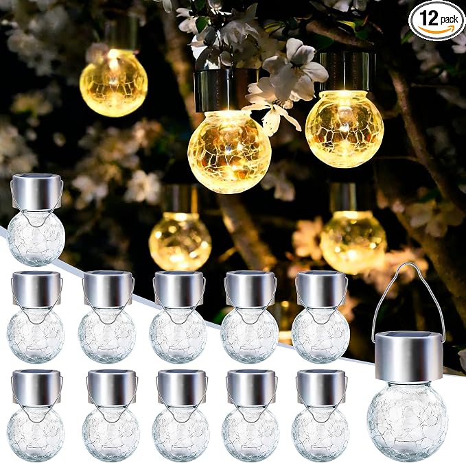 SOLPEX 12 Pack Hanging Solar Lights Outdoor, Solar Outdoor Lights Decorative by Solpex