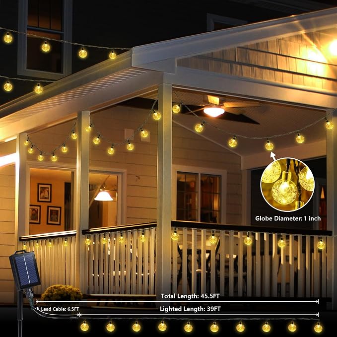 Joomer Solar Powered String Lights, 39FT 60 LED Outdoor Solar String Lights - Image 6