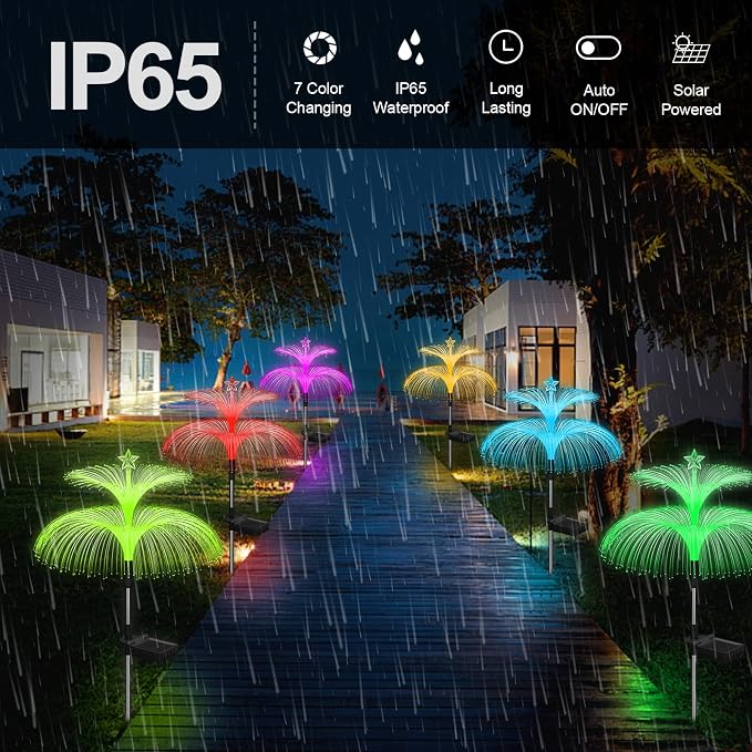Weepong Solar Garden Lights 6 Pack New Upgraded Solar Lights Outdoor Waterproof - Image 6