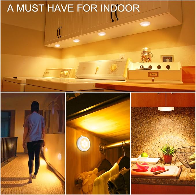 Mlambert 4 Pack Motion Sensor LED Night Light, Cordless Battery-Powered - Image 6