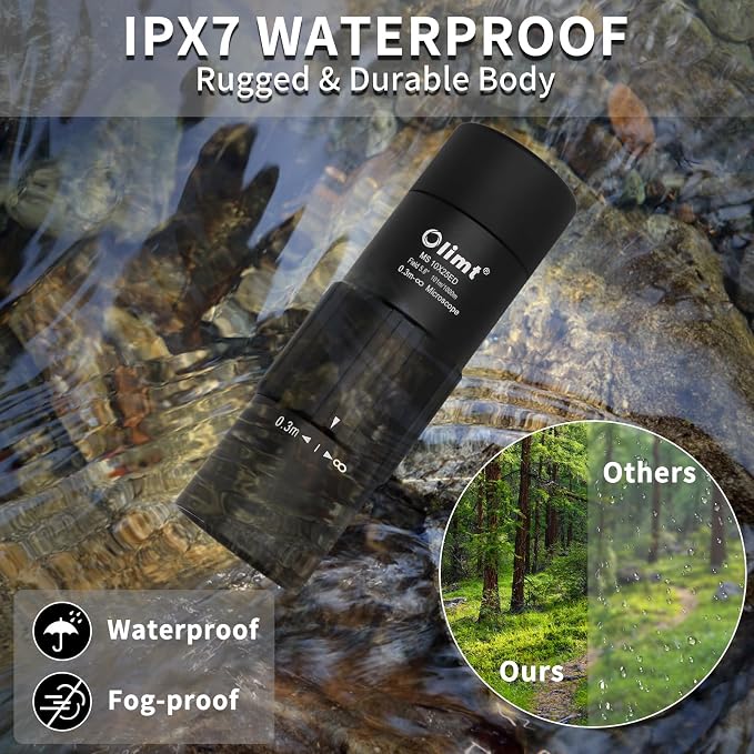 10x25 Monocular Telescope, Compact Mini Pocket Size Waterproof Fogproof - Image 6