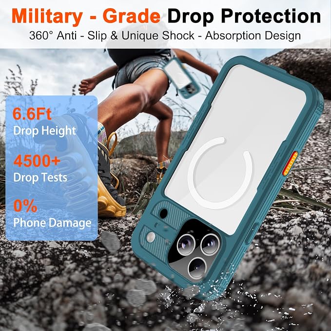 iPhone 17 Pro Case, Magnetic Waterproof IP68 Underwater Protection, Military - Image 6