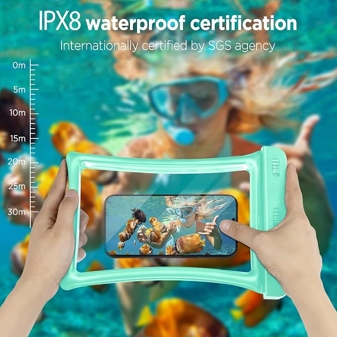 CACOE [Floatable Floating Universal IPX8 Waterproof Phone case 2 Pack-Up to - Image 5