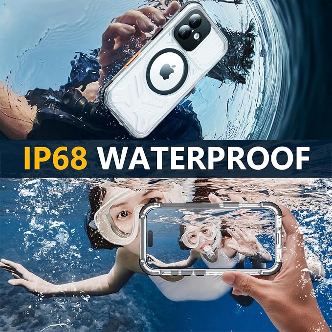 Red2Fire for iPhone 16 Case Waterproof, Phone Case 6.1" Black - Image 2