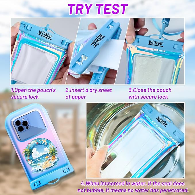 Personalized Initial Waterproof Phone Pouch Case - Image 4