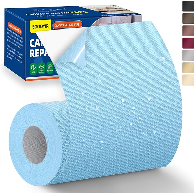 Self-Adhesive Canvas Repair Tape, Fabric Patch Repairs Kit by Sgooyir