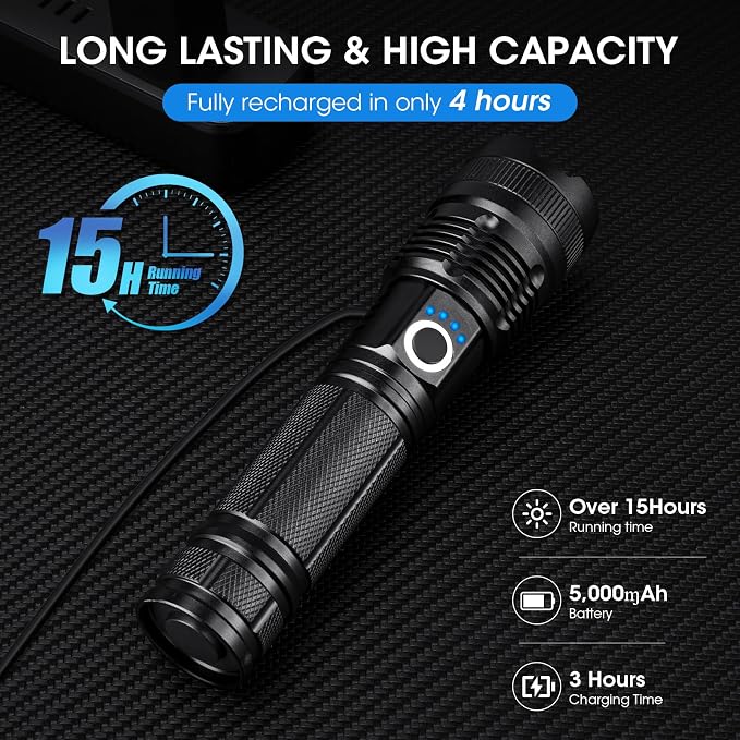 Kmivo Flashlights Rechargeable LED High Lumens - Image 3