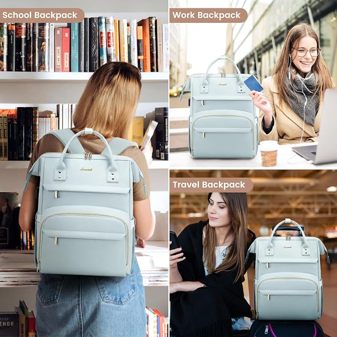 LOVEVOOK Leather Laptop Backpack - Image 6