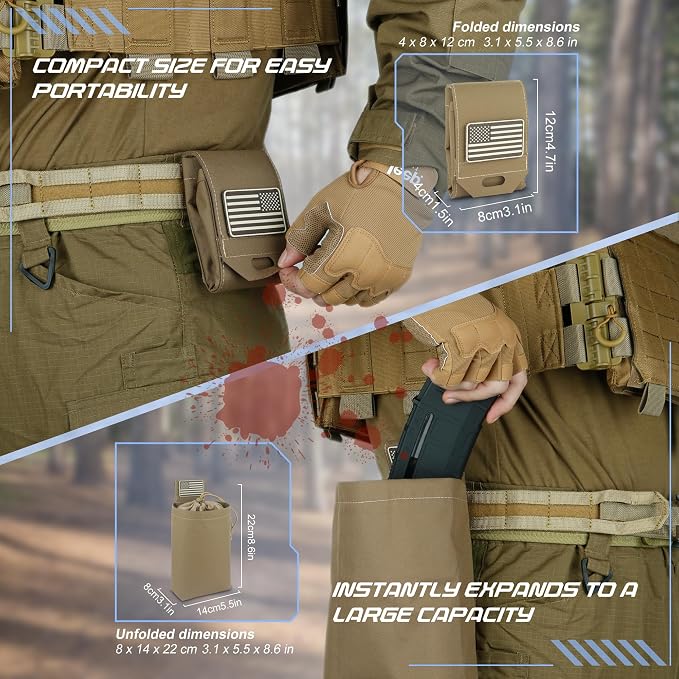 Tactical Dump Pouch for Battle Belt & MOLLE Systems | Foldable Mag Pouch - Image 4