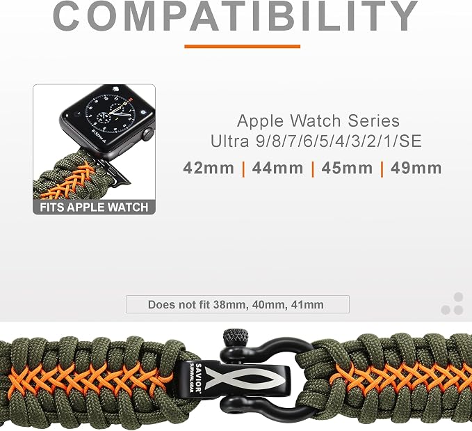 Savior Survival Gear Paracord Watch Band, Compatible - Image 3